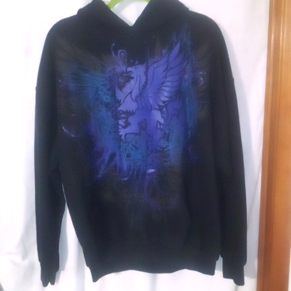 Bright PurpleDragon Graphics navy blue hoodie by Gildan size extra large